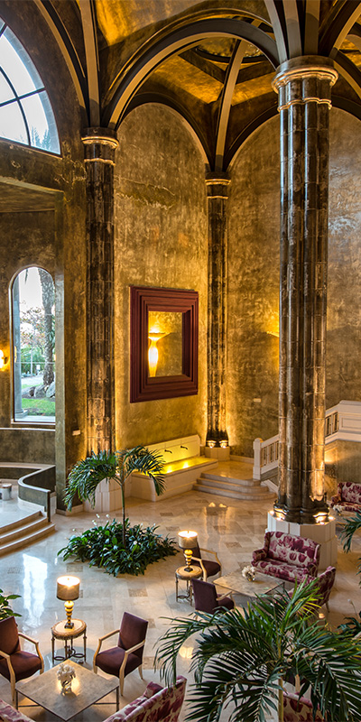  Iconic image of the grandiose reception of the Lopesan Villa del Conde, Resort & Thalasso hotel in Meloneras, Gran Canaria 
